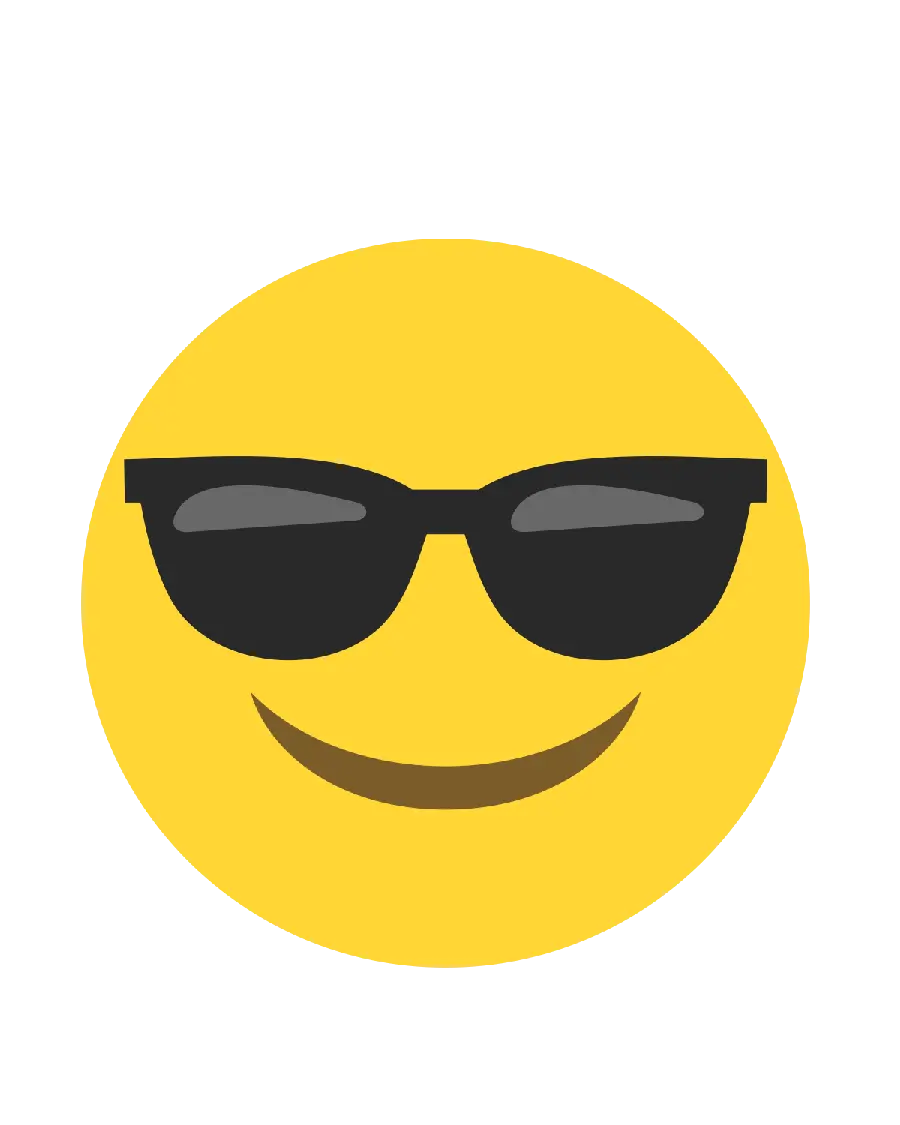 Sunglasses Emoji Image with White Background for Photo Text 