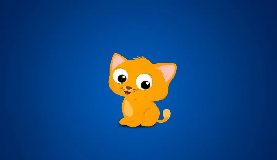 A spectacular painting of a little yellow cat in Full HD quality 