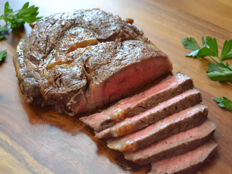 Medium-Cooked Steak Food with Parsley