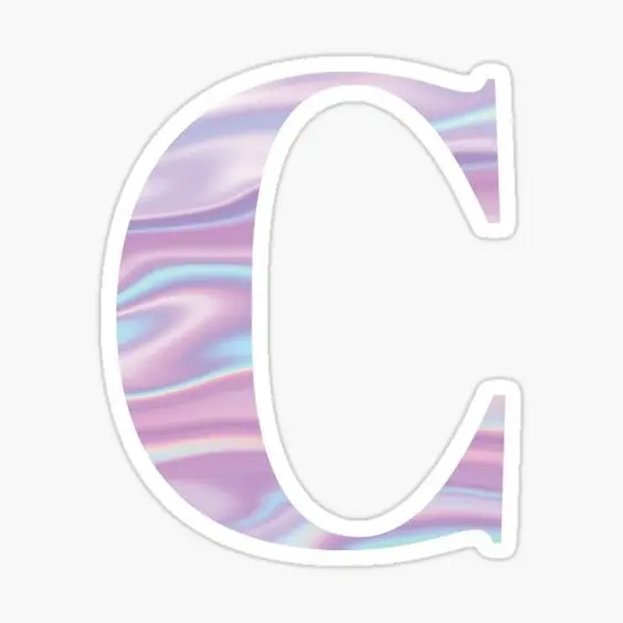 Popular graphic image of the English letter c with a holographic theme Special quality 