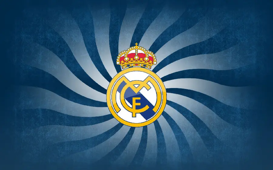 Download a special stock photo of several layers of white and red and the Real Madrid team logo in between