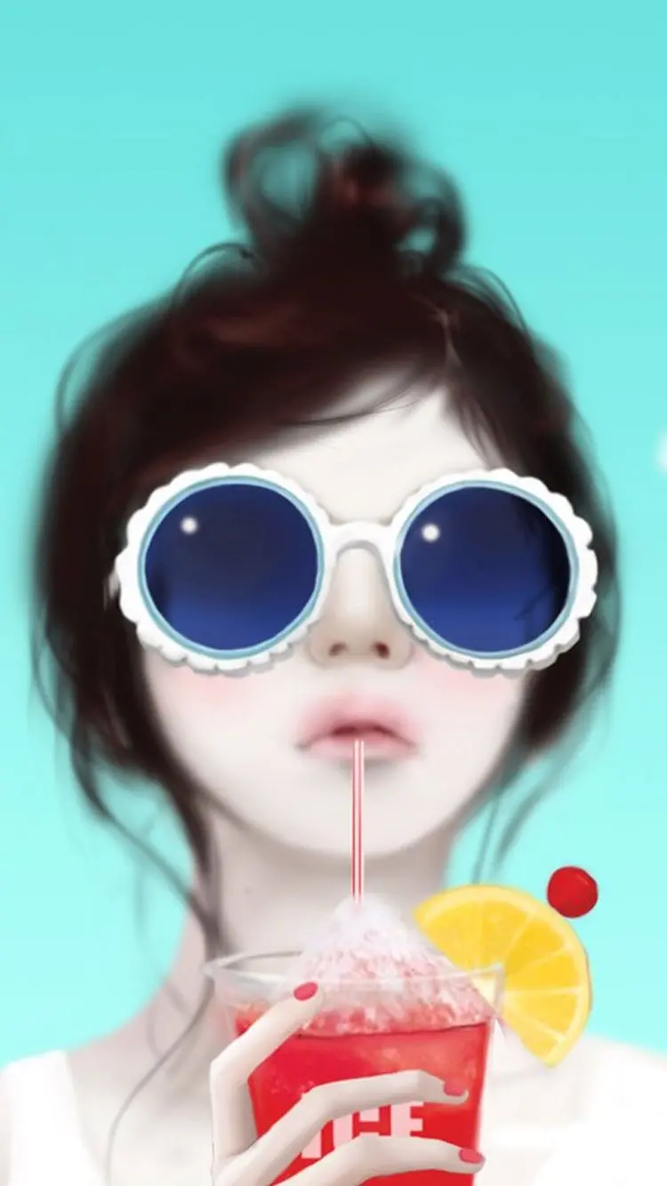 Cool profile picture of a beautiful and stylish girl with sunglasses for Instagram