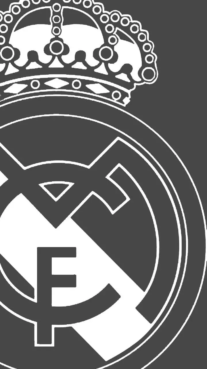 Download a black and white fantasy image of the Real Madrid Spain team logo