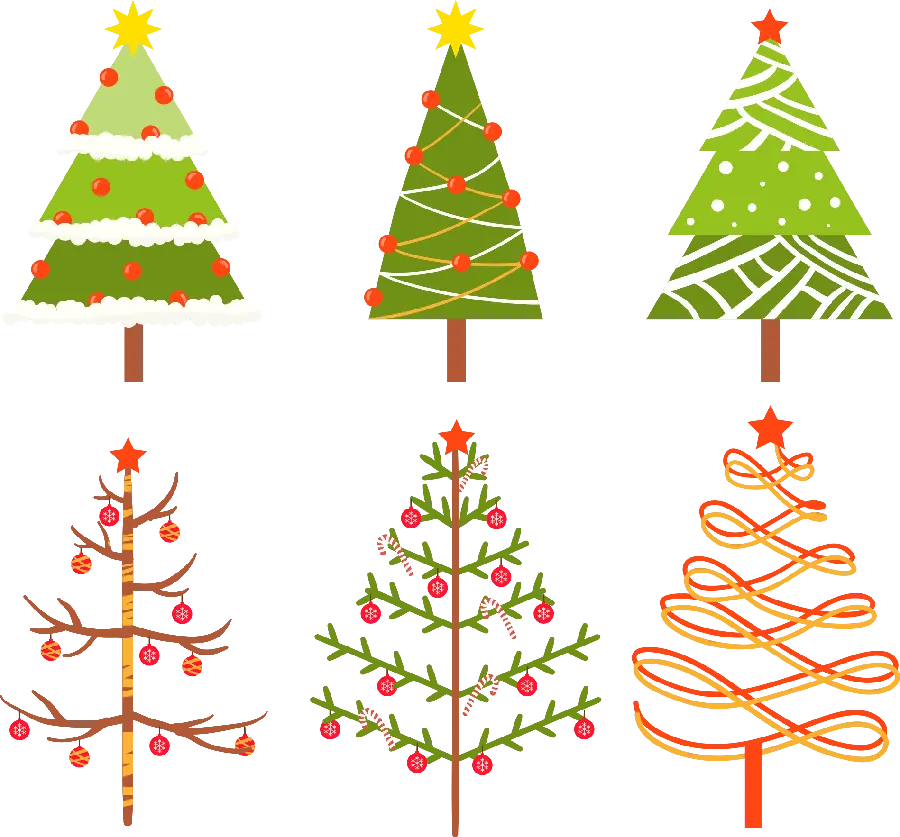 Cartoon Christmas tree images in PNG format for free