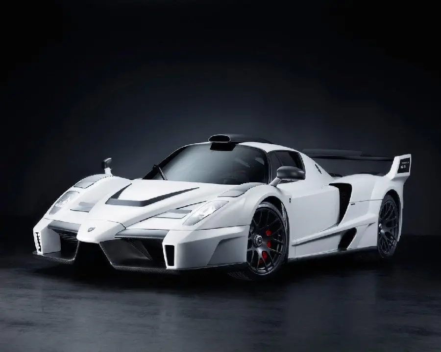 Download Lovely Stock Photo of Ferrari Enzo Silver on Black Background
