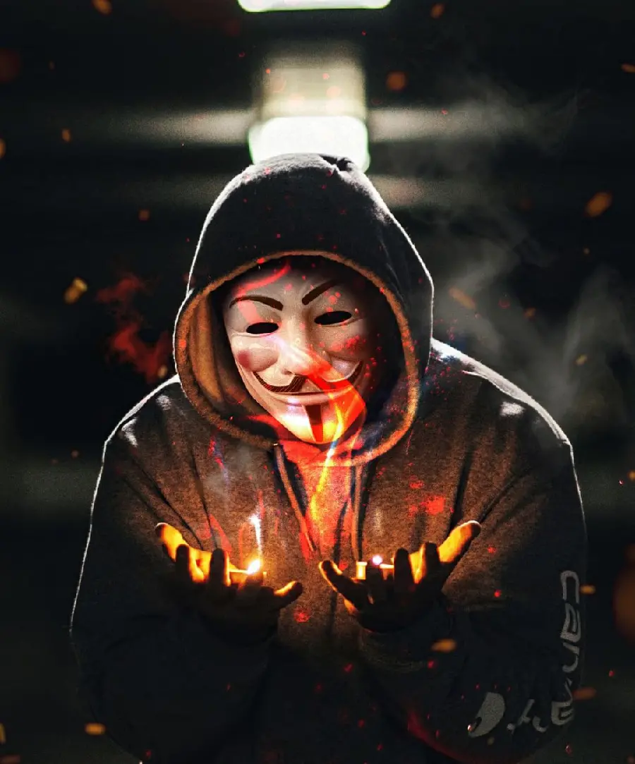 The latest digital photo of a masked boy for a profile