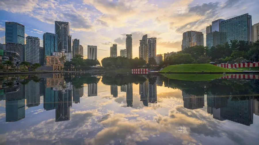 Dreamy Stock Photo of City Reflection in Water with Excellent Quality