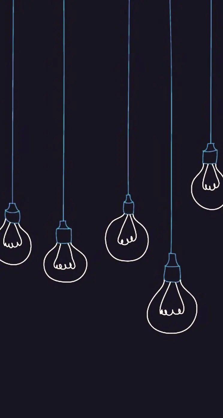 Beautiful graphic image of a lamp with a black background for the phone background