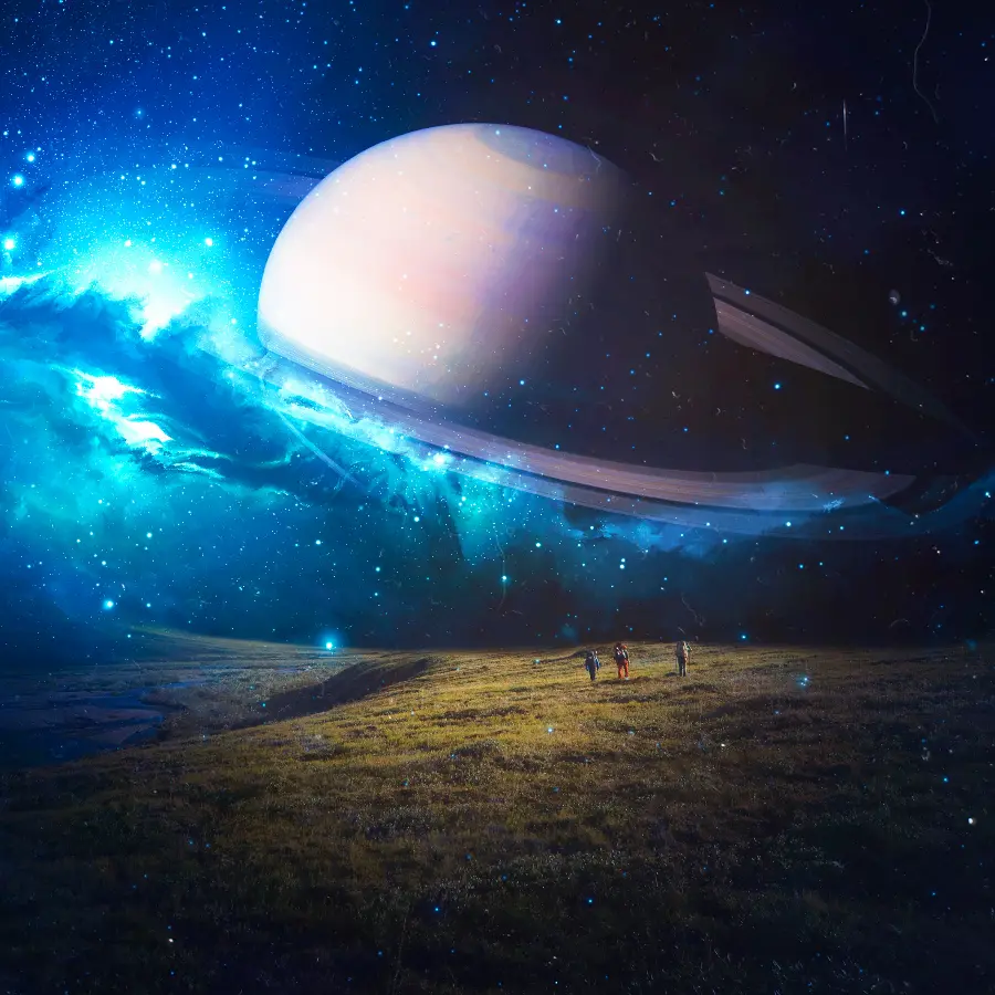Beautiful wallpaper of the planet Saturn for laptops and computers
