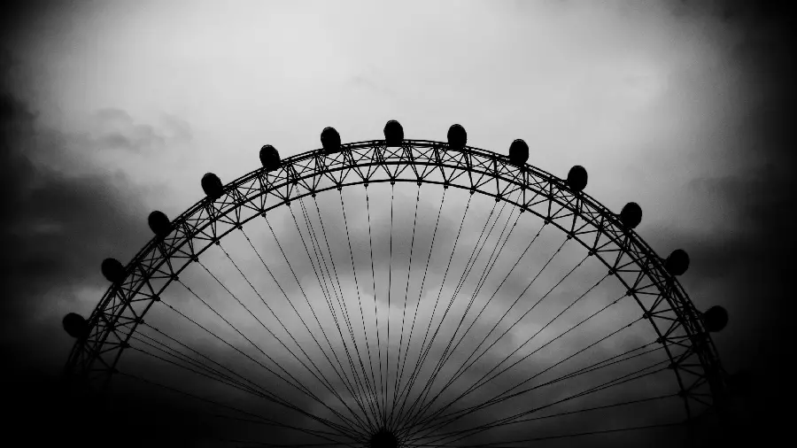 The most popular black and white wallpaper with a special theme of the amusement park in good quality