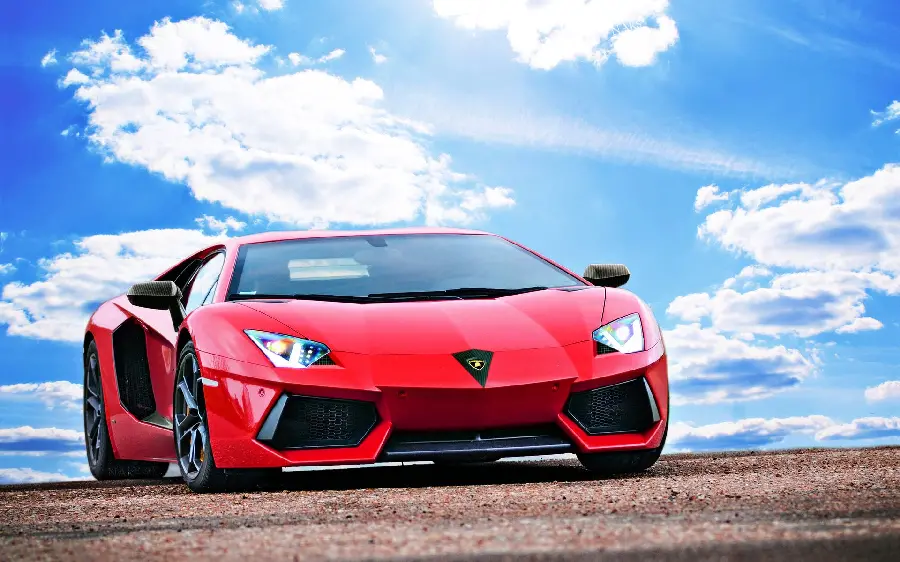 Best Poster of Lamborghini Sports Car in Attractive Red Color