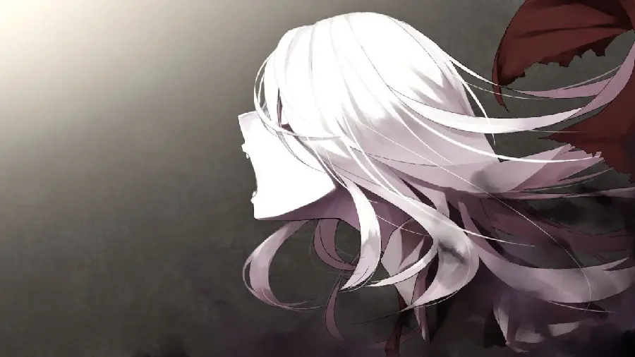 An interesting photo of an anime of an angry girl with pastel pink hair from a profile in Full HD quality