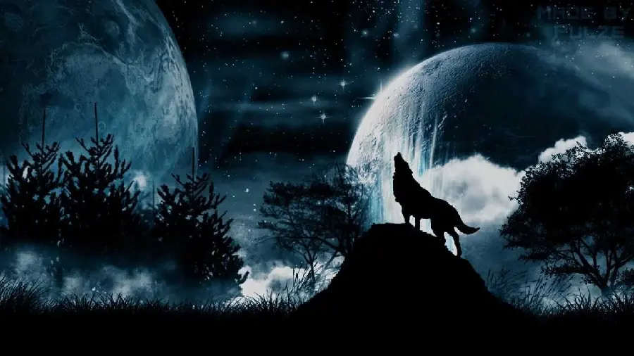 Free Download of Amazing Wolf Howling Background in the Presence of the Moon