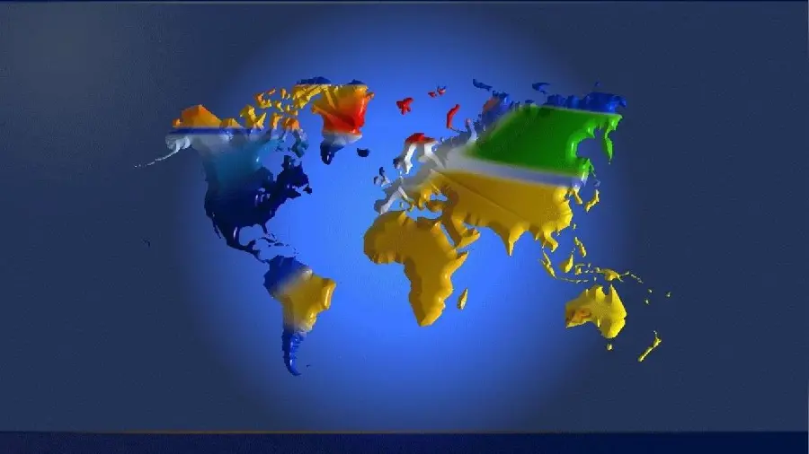 A masterpiece digital photo of a world map with different and beautiful colors