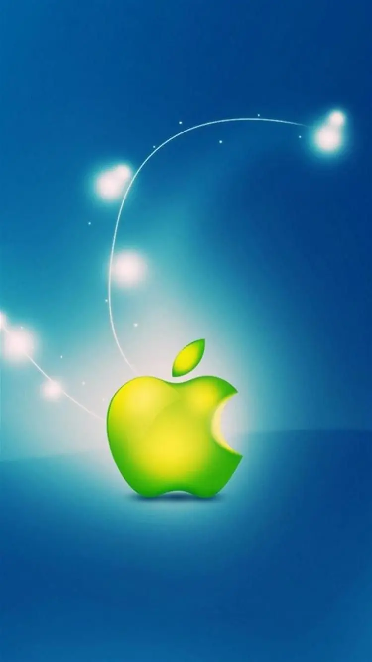 Apple logo image with a distinct and pleasant color and background