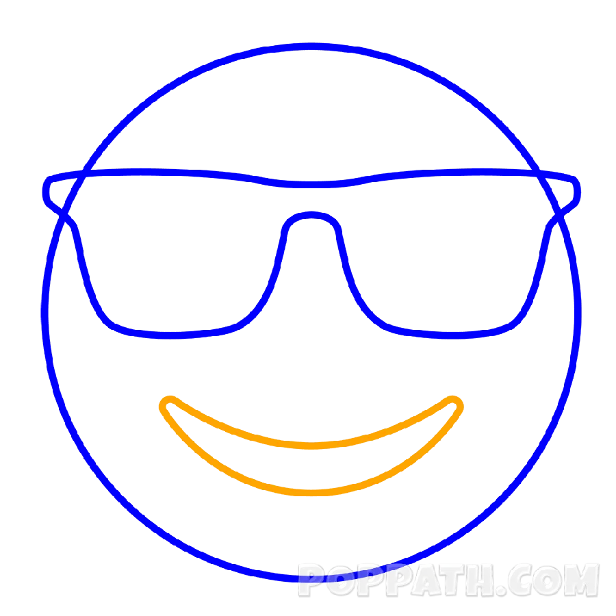 Simple and Funny Vector of Sunglasses Emoji with Blank Background