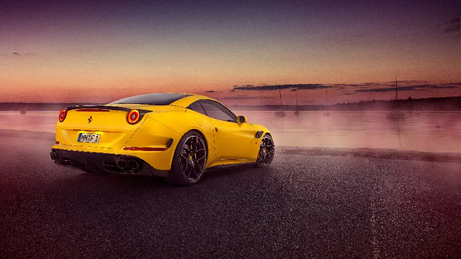Wallpaper Very high quality of the attractive yellow Ferrari for the computer 