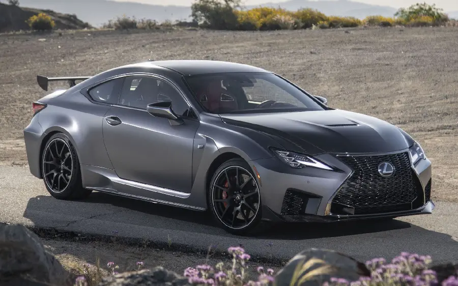 Download a magnificent background of the gray Lexus RC F in the sun