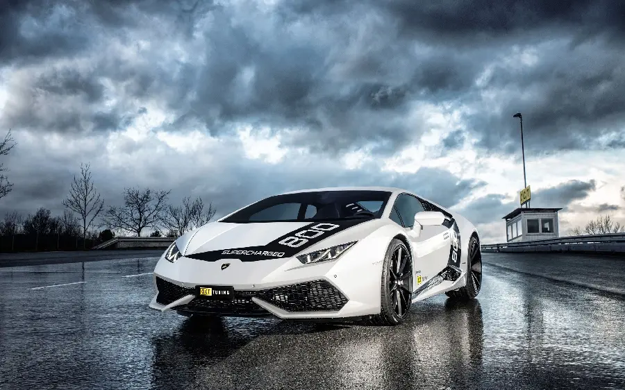 Incredibly Beautiful Poster of a Beautiful White Lamborghini Racing