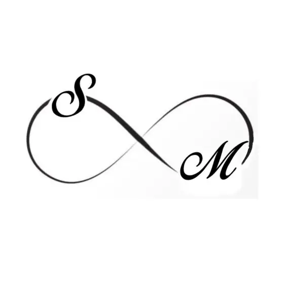 The Most Popular Tattoo Pattern of Infinite Love with Beautiful English Letters S and M