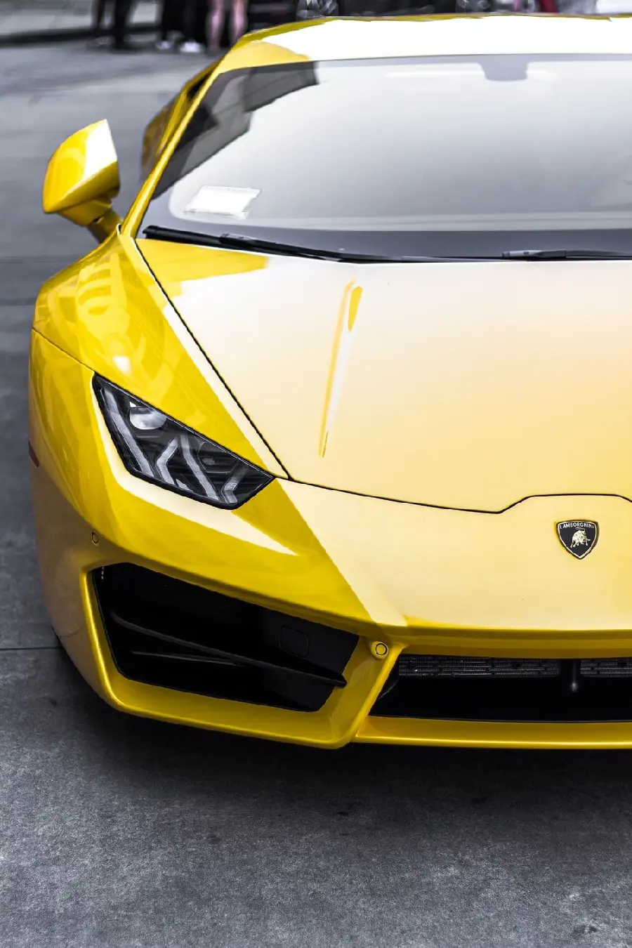 Special view of a yellow Lamborghini car for high-quality poster printing Original 