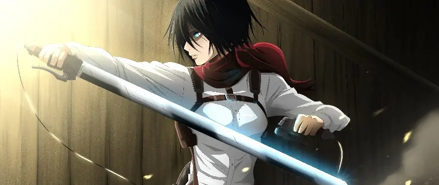 Fantastic HD Image of Mikasa Ackerman with the Famous Shining Sword