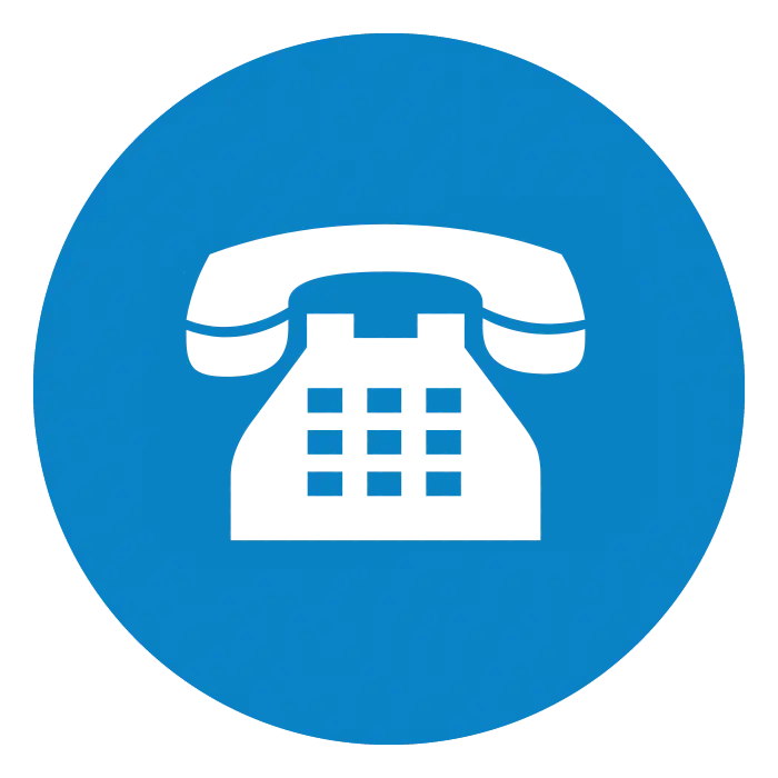 Free download of a landline phone PNG logo in blue