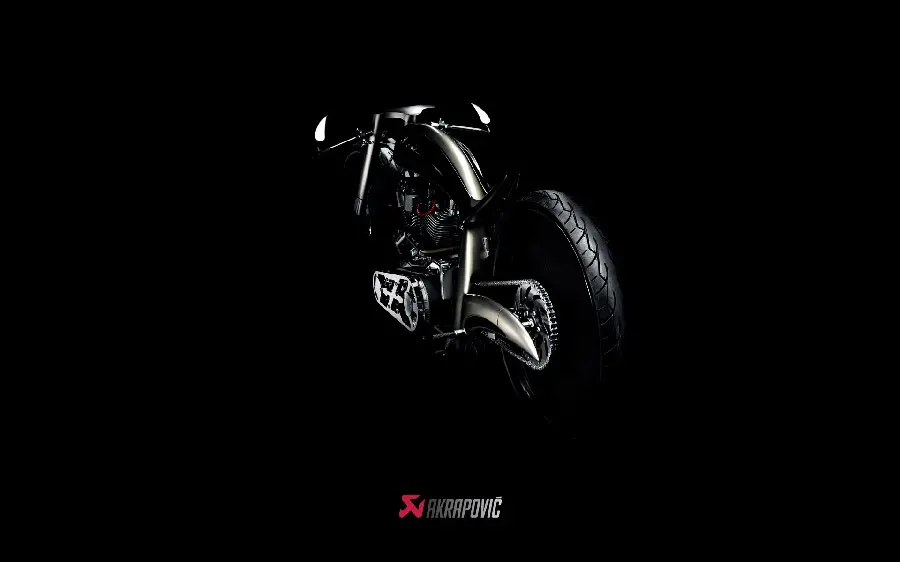 Stock image of a famous brand of motorcycle in black