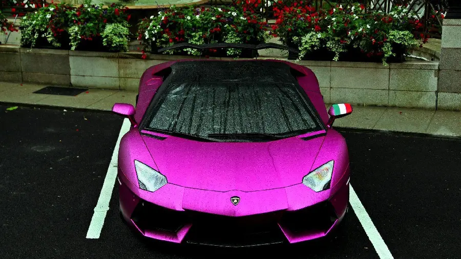 Luxury background of a Lamborghini car with purple color and interesting texture for the computer