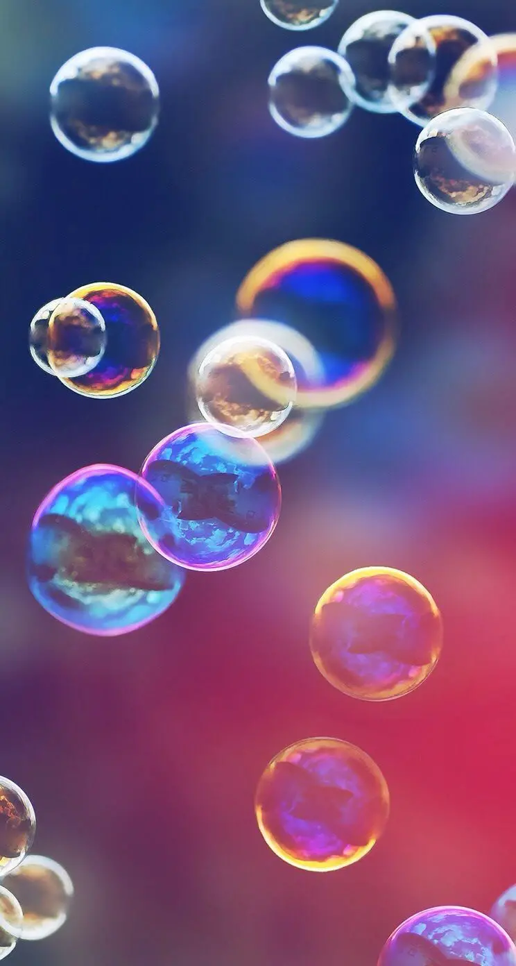 The latest phone wallpaper with colored soap bubble design 2022
