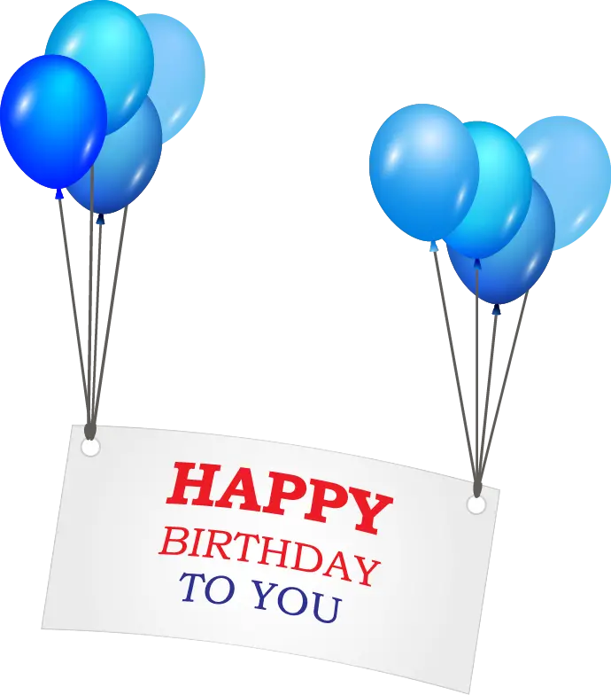 Graphic photo of a HAPPY BIRTHDAY card with a beautiful blue theme