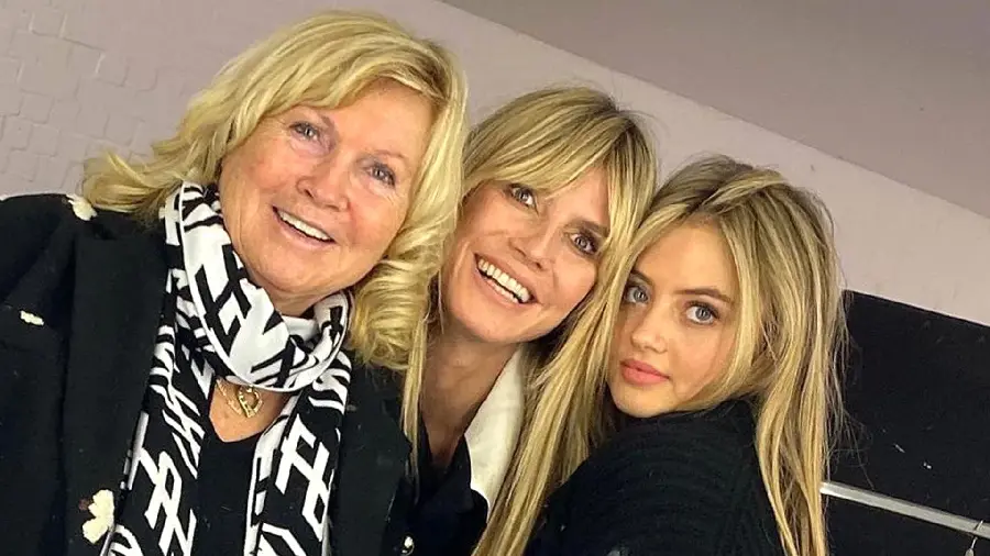 A very interesting picture of Leni Klum with her mother Heidi Klum and her grandmother in a beautiful frame