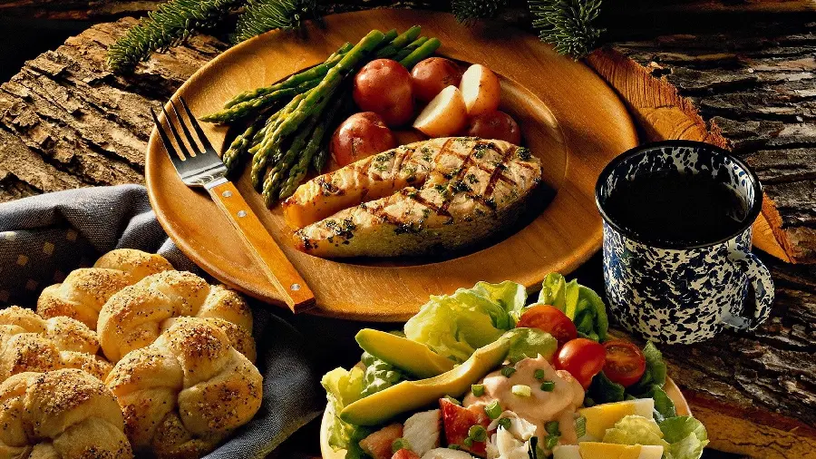 Photo of steak and vegetables plate in hd quality