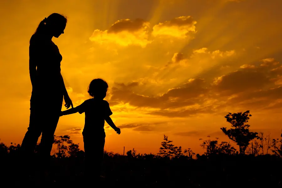 Masterpiece Image of Mother and Child for Making a Virtual Postcard