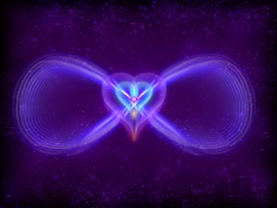 Attractive Neon Profile Picture with 3D Purple Infinity Love Design
