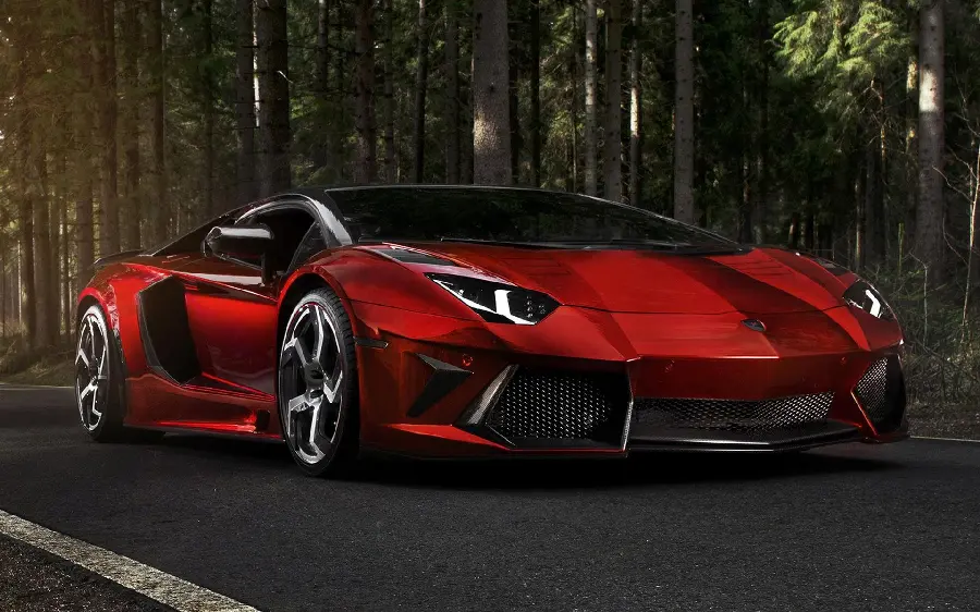 Download the most attractive background image of the Lamborghini Runton, cherry color, suitable for Windows