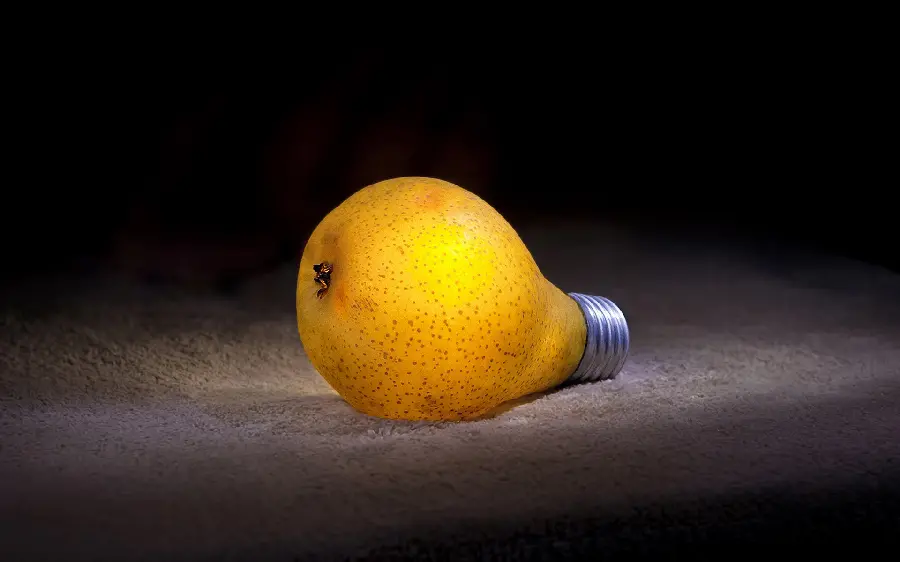 Beautiful photo of pear fruit on a black background