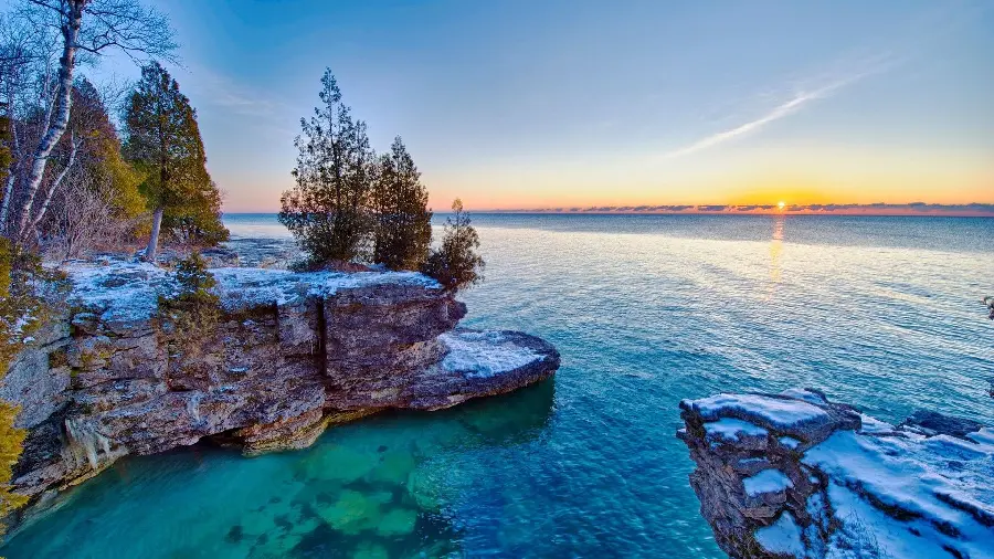 Interesting background of winter sea nature in Full HD quality 
