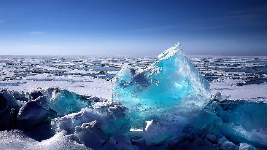 Interesting photo of beautiful blue glaciers in Siberia, Russia