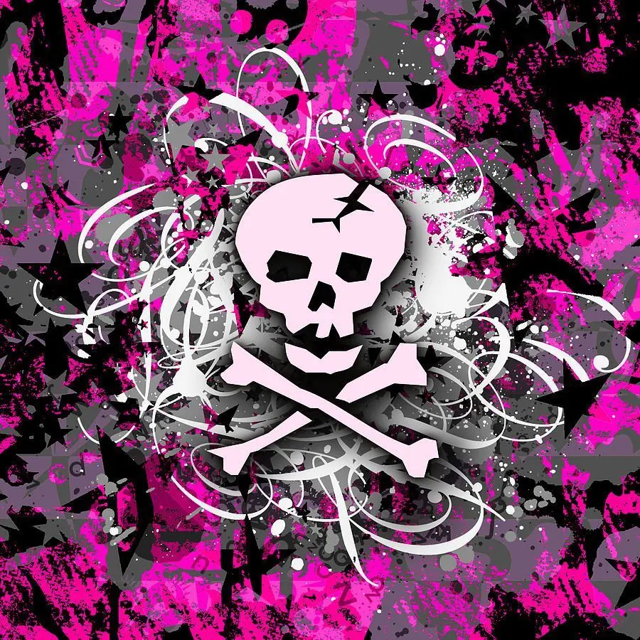 A special graphic view of a pink skull suitable for Windows 11 background