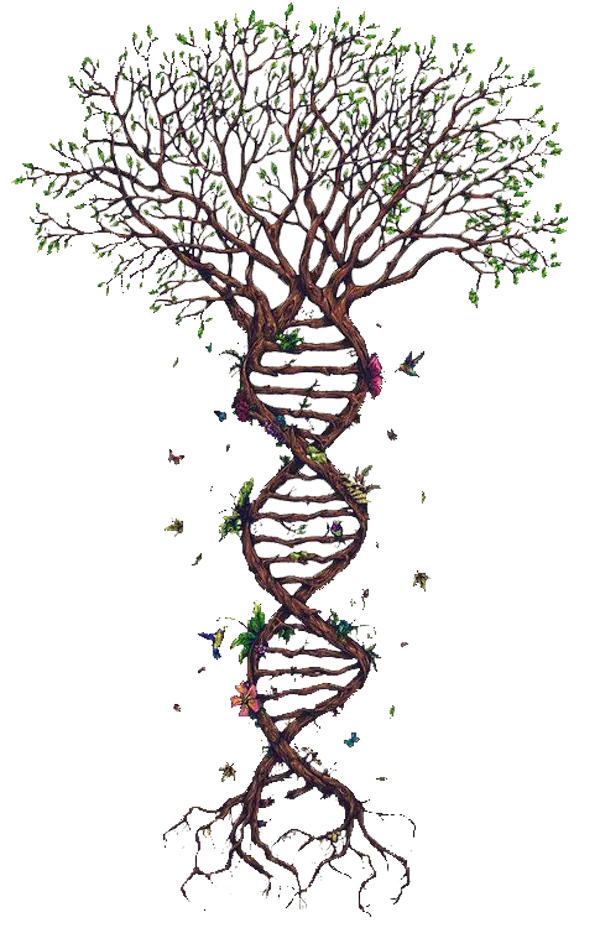 Awesome Graphic Image of a Tree in the Shape of a DNA Strand for Profile