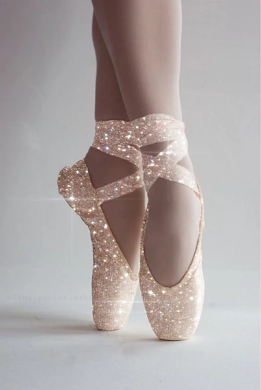Download the spectacular girly wallpaper of an interesting foot pose with a bright pink ballet shoe