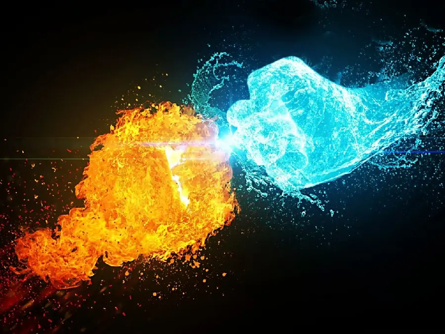 Masterpiece Wallpaper with Blue and Orange Fire Fighting Design