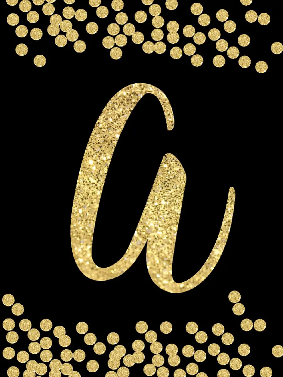 Pure and unique photo of the English letter a with a gold-plated theme and HD quality