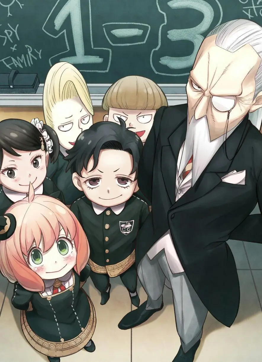 Photo of Anya and her friends in the anime X-Family of Spy 