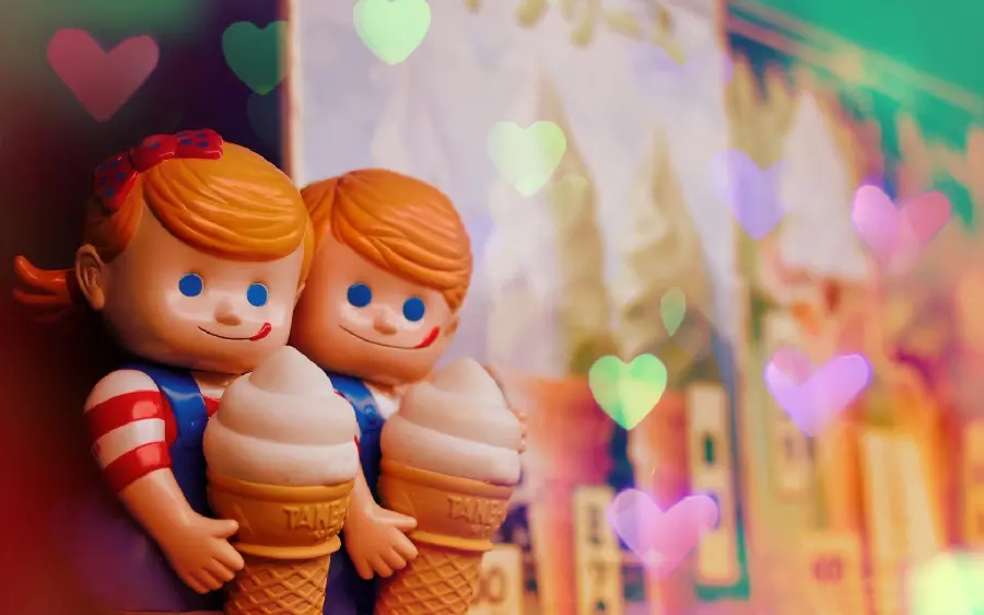 Romantic profile picture of two cute and beautiful dolls