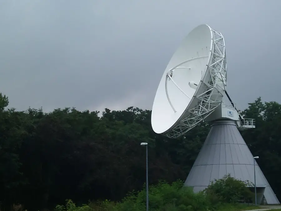 New laptop background with satellite dish design in original quality