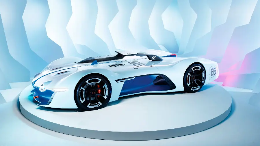 Stylish background in Full HD quality of a special white car