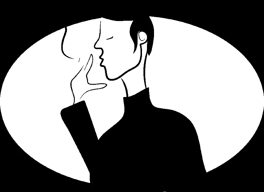Fantasy photo of aTraces of black clothes in the state of smoking a cigarette with a special state