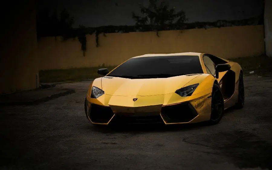 Top-notch Gold Lamborghini Front Background for Desktop